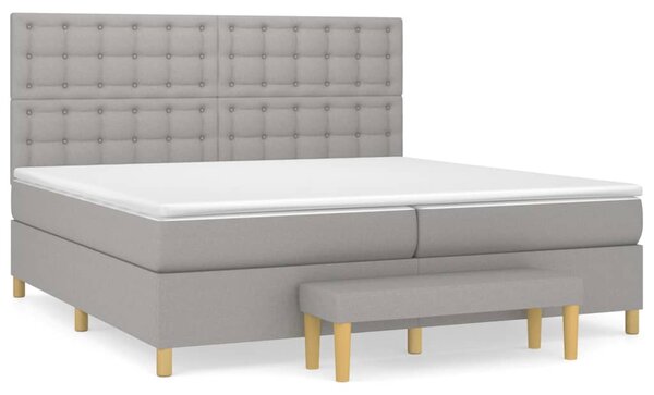 Box spring postel s matrací světle šedá 200 x 200 cm textil 3137501