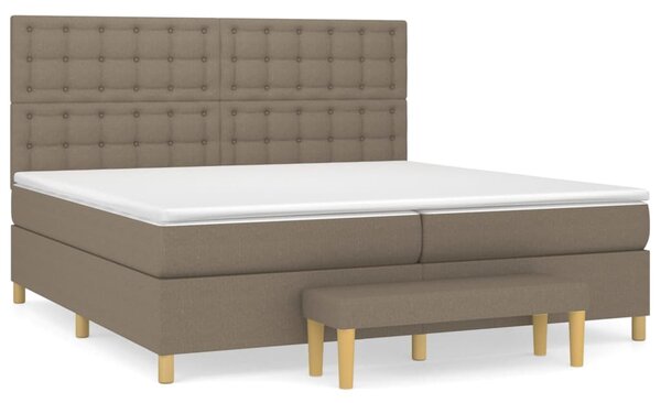 Box spring postel s matrací taupe 200x200 cm textil 3137505
