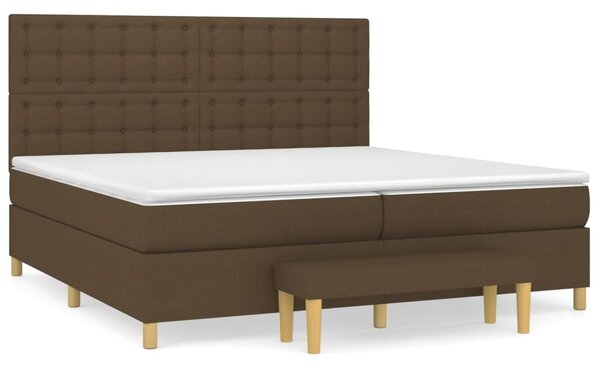 Box spring postel s matrací tmavě hnědá 200x200 cm textil 3137504