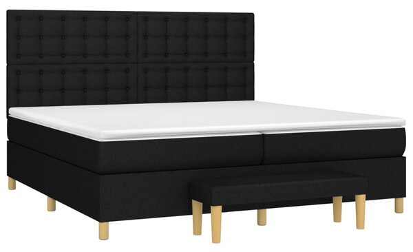 Box spring postel s matrací černá 200x200 cm textil 3137503
