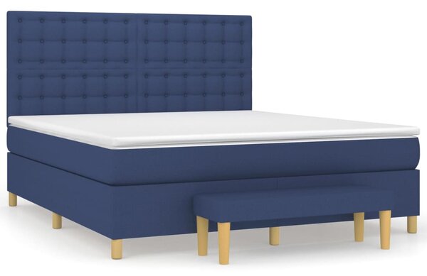 Box spring postel s matrací modrá 160x200 cm textil 3137491