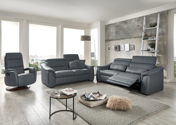 Sedací souprava COMET_varianta "3+2,5"_kůže Vivre steel
