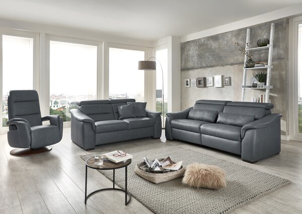 Sedací souprava COMET_varianta "3+2,5"_kůže Vivre steel