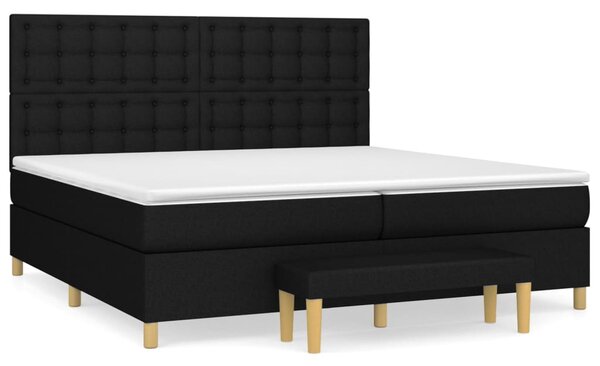 Box spring postel s matrací černá 200x200 cm textil 3137503