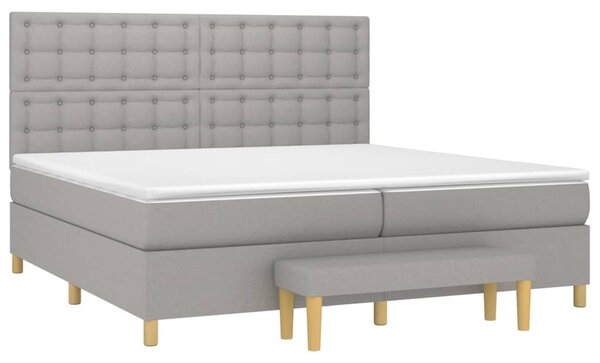 Box spring postel s matrací světle šedá 200 x 200 cm textil 3137501