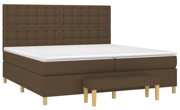Box spring postel s matrací tmavě hnědá 200x200 cm textil 3137504