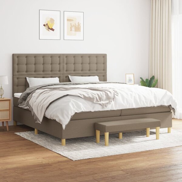 Box spring postel s matrací taupe 200x200 cm textil 3137505