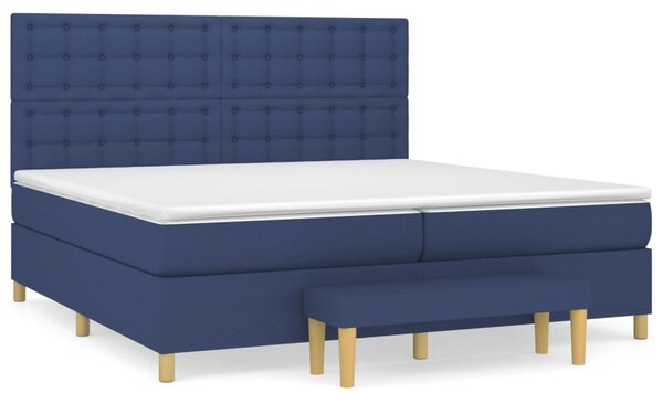 Box spring postel s matrací modrá 200x200 cm textil 3137507