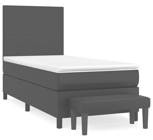 Box spring postel s matrací černá 80 x 200 cm umělá kůže 3137509