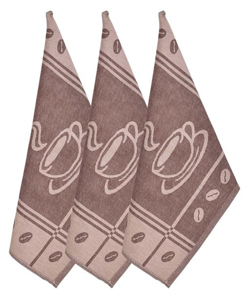 Forbyt kuchyňské utěrky EGYPTSKÁ BAVLNA COFFEE BEIGE, béžová káva, 3 kusy, 50x70cmHERB, šedé popínavé listy, 3 kusy, 50x70cm