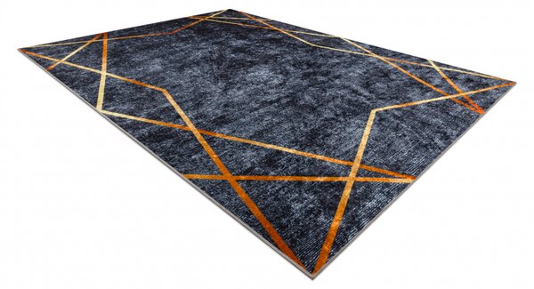 Makro Abra Kusový koberec pratelný MIRO 51233.810 Geometrický protiskluzový tmavě šedý Rozměr: 120x170 cm