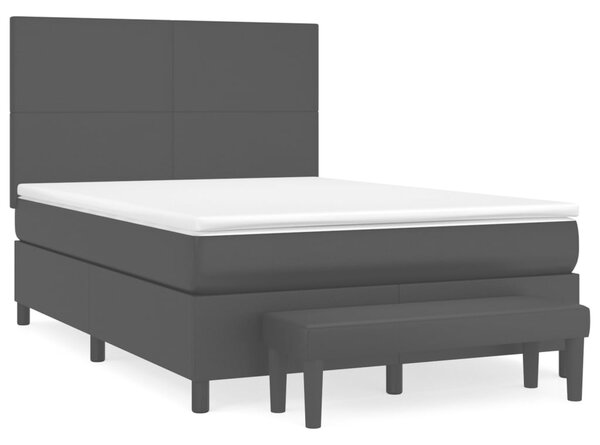 Box spring postel s matrací černá 140 x 190 cm umělá kůže 3137539