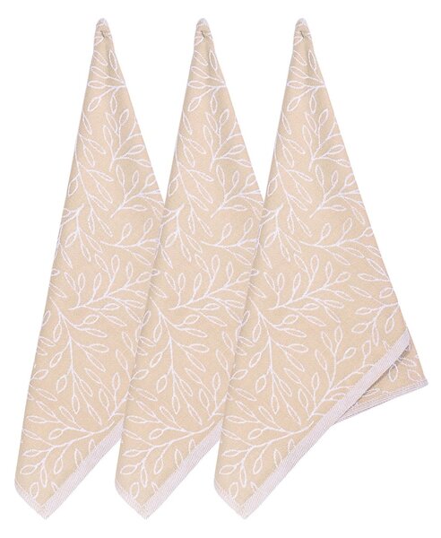 Forbyt kuchyňské utěrky EGYPTSKÁ BAVLNA HSAHARA BEIGE, béžové lístky, 3 kusy, 50x70cmHERB, šedé popínavé listy, 3 kusy, 50x70cm