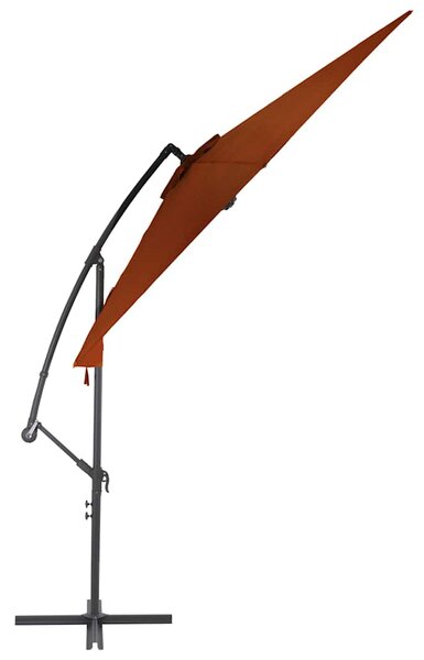 Boční zahradní slunečník s hliníkovou tyčí terakota 300 cm 313755