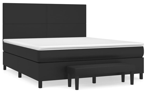 Box spring postel s matrací černá 180x200 cm umělá kůže 3137557