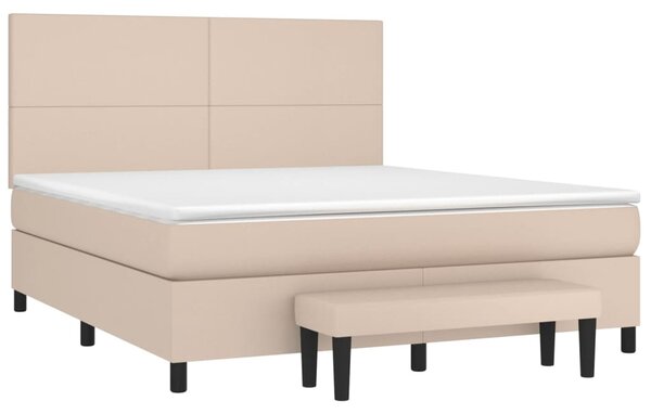 Box spring postel s matrací cappuccino 180 x 200 cm umělá kůže 3137562