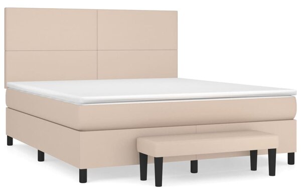 Box spring postel s matrací cappuccino 180 x 200 cm umělá kůže 3137562