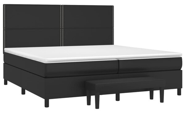 Box spring postel s matrací černá 200x200 cm umělá kůže 3137623