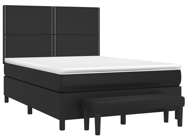 Box spring postel s matrací černá 140 x 190 cm umělá kůže 3137599