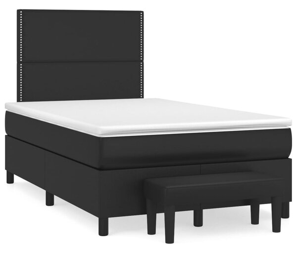 Box spring postel s matrací černá 120 x 200 cm umělá kůže 3137593