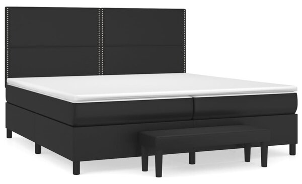 Box spring postel s matrací černá 200x200 cm umělá kůže 3137623