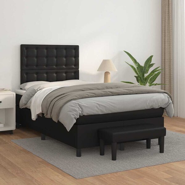 Box spring postel s matrací černá 120 x 200 cm umělá kůže 3137653