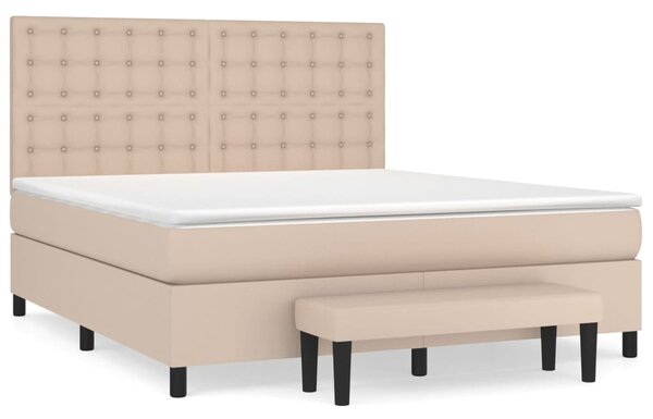 Box spring postel s matrací cappuccino 160x200 cm umělá kůže 3137676