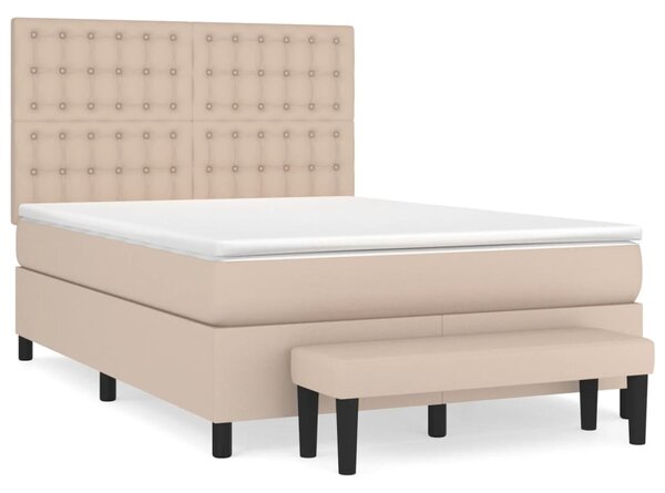Box spring postel s matrací cappuccino 140x200 cm umělá kůže 3137670