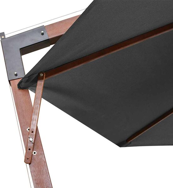 Závěsný zahradní slunečník s tyčí antracit 3,5x2,9m masiv jedle 313768