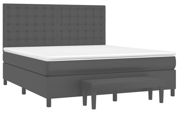 Box spring postel s matrací černá 180x200 cm umělá kůže 3137677