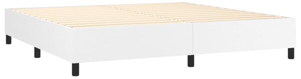 Box spring postel s matrací bílá 200x200 cm umělá kůže 3137684