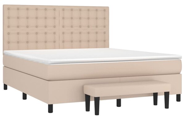 Box spring postel s matrací cappuccino 160x200 cm umělá kůže 3137676