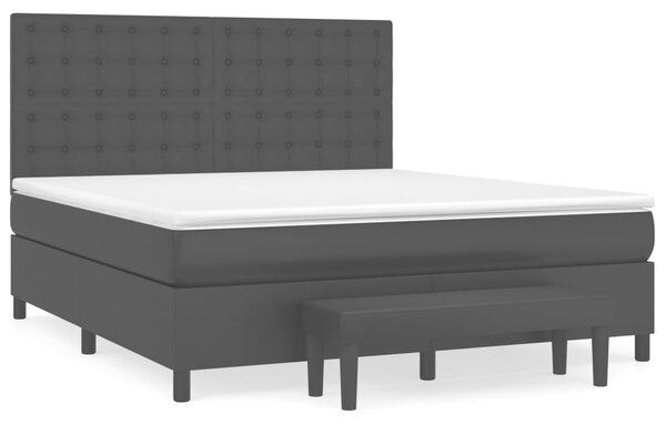 Box spring postel s matrací černá 180x200 cm umělá kůže 3137677