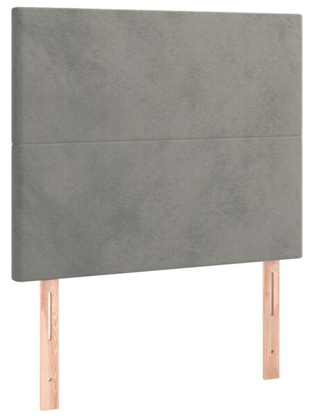 Box spring postel s matrací světle šedá 90x190 cm samet 3137695