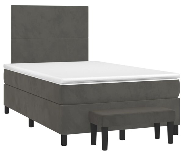 Box spring postel s matrací tmavě šedá 120 x 200 cm samet 3137714