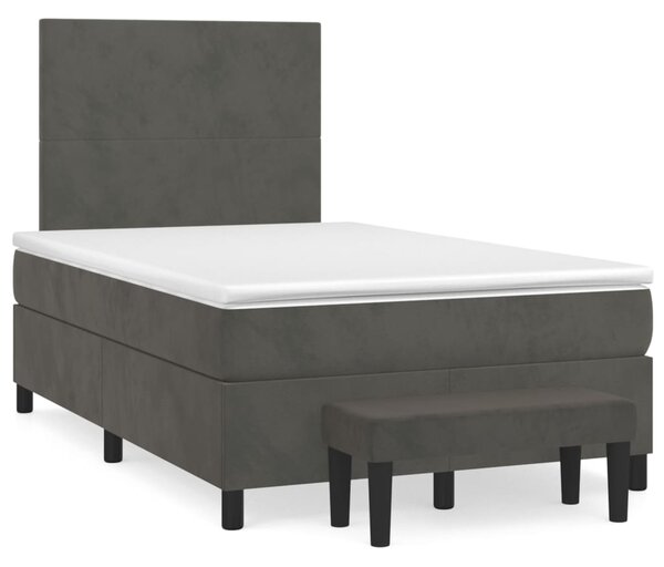 Box spring postel s matrací tmavě šedá 120 x 200 cm samet 3137714