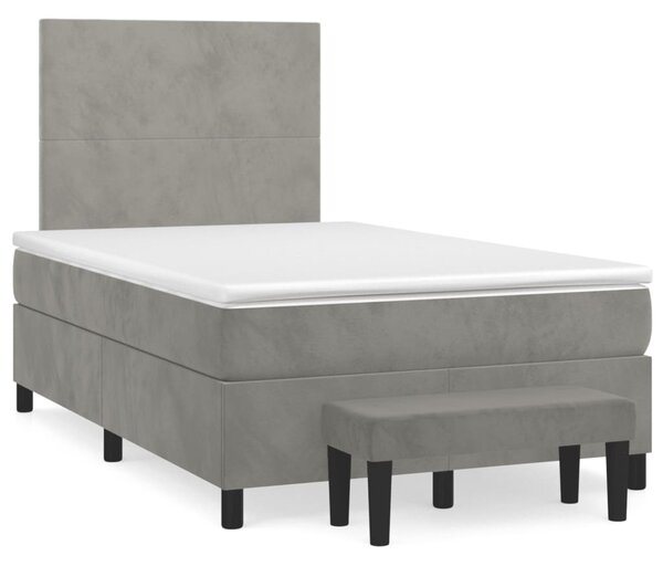 Box spring postel s matrací světle šedá 120 x 200 cm samet 3137713