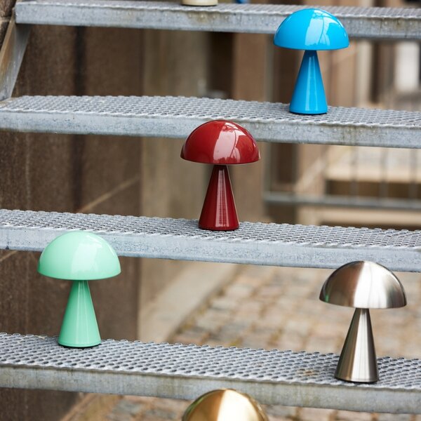 Stříbrná kovová nabíjecí stolní lampa Hübsch Mush 20 cm
