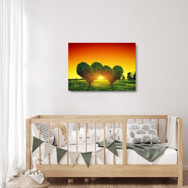 Skleněný obraz - Srdce v korunách stromů (70x50 cm)