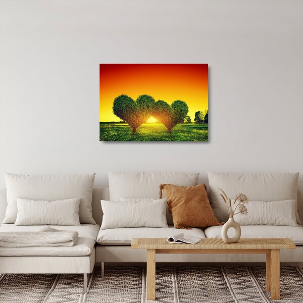 Skleněný obraz - Srdce v korunách stromů (70x50 cm)