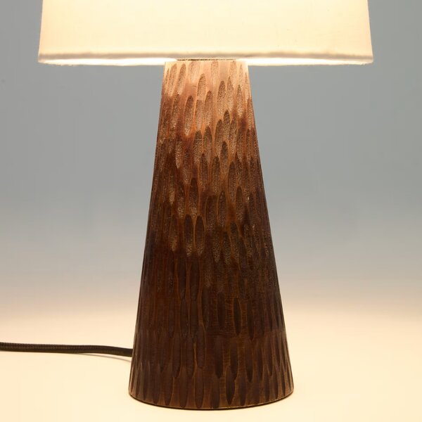 Tmavá dřevěná stolní lampa Kave Home Amire