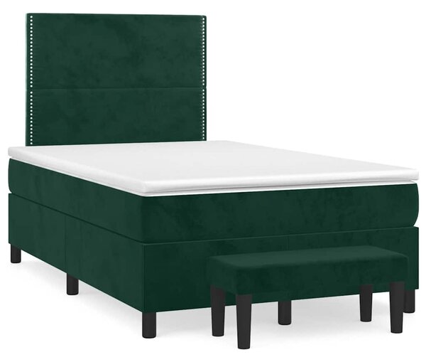 Box spring postel s matrací tmavě zelená 120 x 200 cm samet 3137776