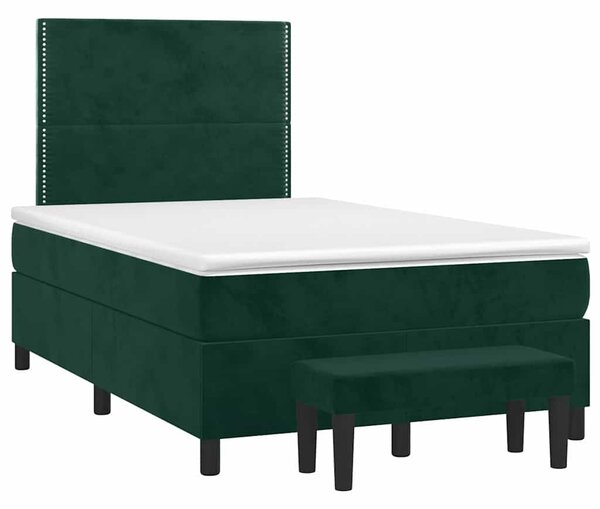 Box spring postel s matrací tmavě zelená 120 x 200 cm samet 3137776