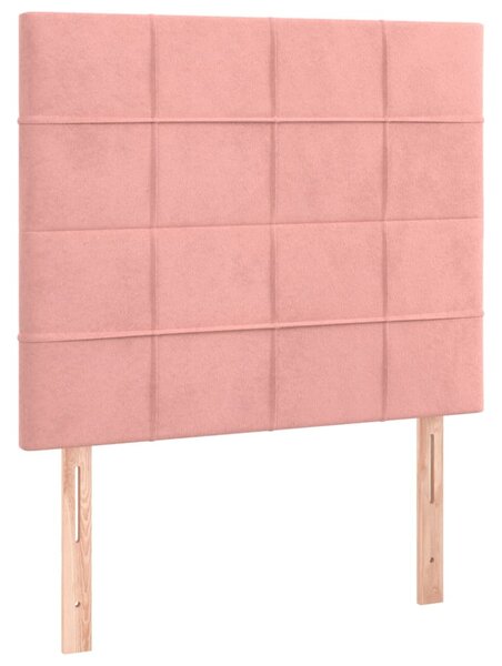 Box spring postel s matrací růžová 80 x 200 cm samet 3137814