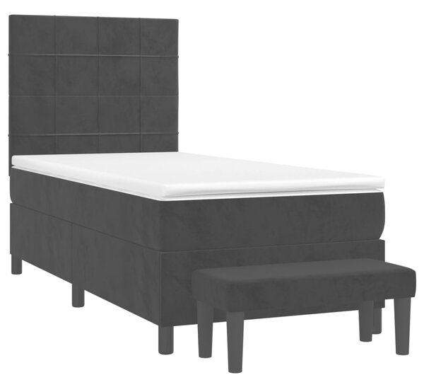Box spring postel s matrací černá 90x190 cm samet 3137817