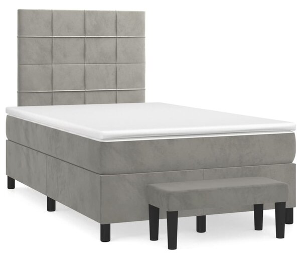 Box spring postel s matrací světle šedá 120 x 200 cm samet 3137833