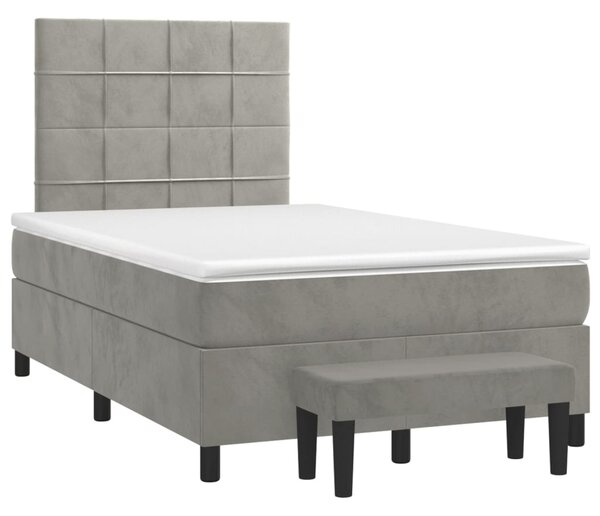 Box spring postel s matrací světle šedá 120 x 200 cm samet 3137833