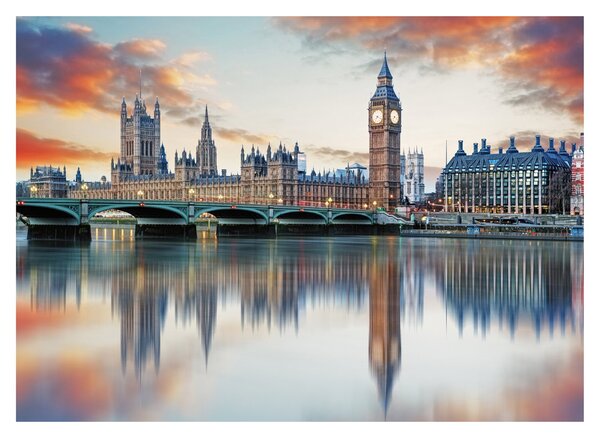 Skleněný obraz - Londýnské Houses of Parliament (70x50 cm)