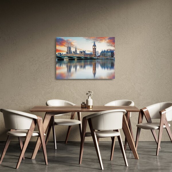 Skleněný obraz - Londýnské Houses of Parliament (70x50 cm)