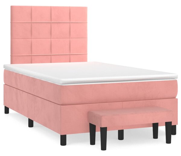 Box spring postel s matrací růžová 120 x 200 cm samet 3137838